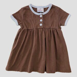 Hanna Anderson Organic Cotton Short Sleeve Ringer Play Dres - Brown